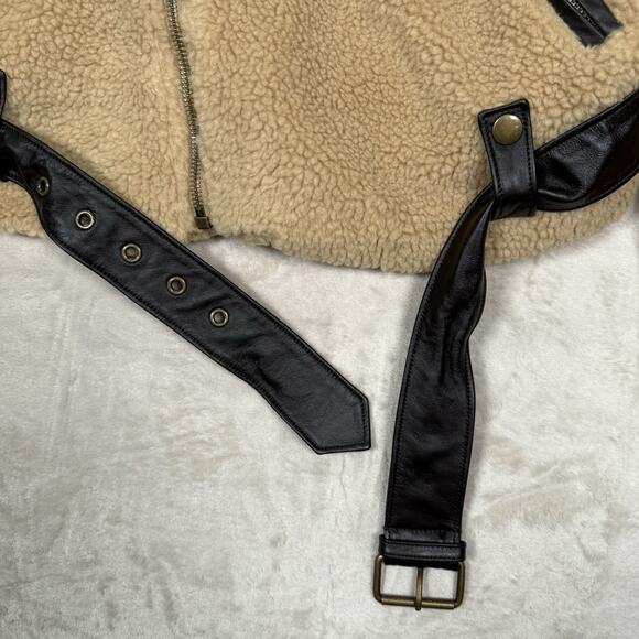 NWT Polo Ralph Lauren Sherpa Camel Leather Jacket Women’s Plus Size 2X XXL - Picture 5 of 10